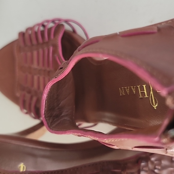 Cole Haan Womens Shoes 7B Brown Nike Air Strappy Sandals Heels Leather Career - Picture 8 of 8